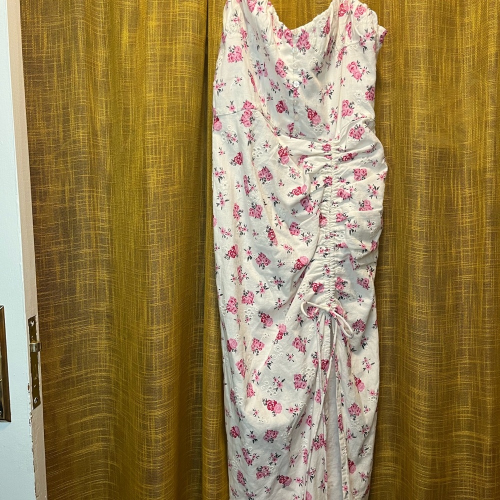 Zara White and Pink Floral Dress